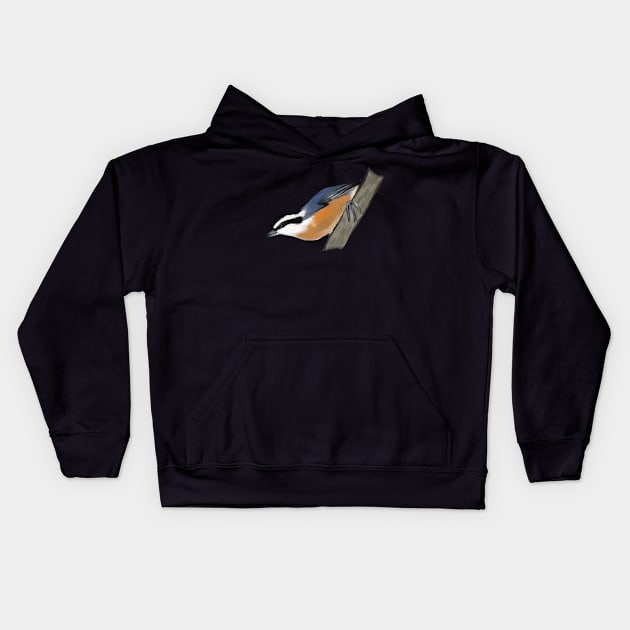 Red-Breasted Nuthatch Kids Hoodie by shehitsback